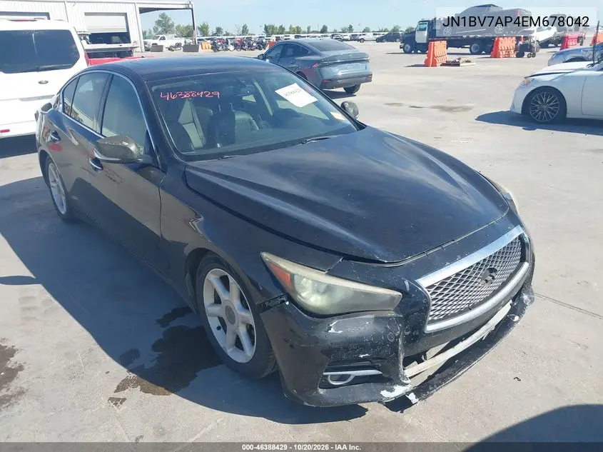 INFINITI Q50 2014, VIN JN1BV7AP4EM678042
