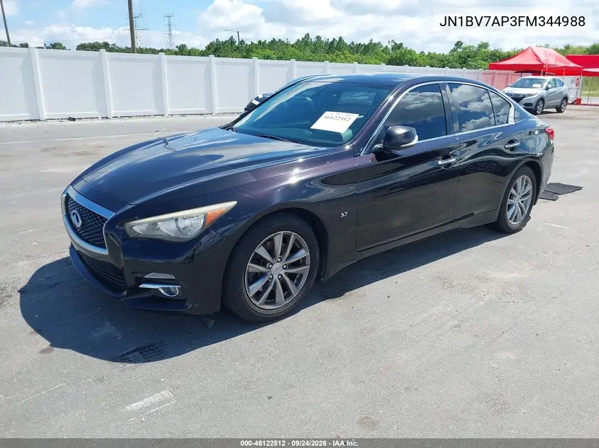 2015 INFINITI Q50 VIN JN1BV7AP3FM344988 — фото 2