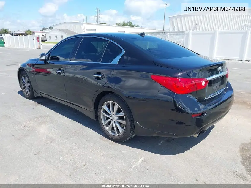 2015 INFINITI Q50 VIN JN1BV7AP3FM344988 — фото 3