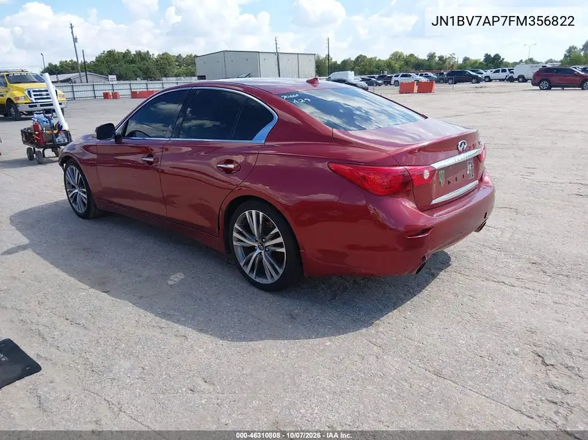 2015 INFINITI Q50 VIN JN1BV7AP7FM356822 — фото 3
