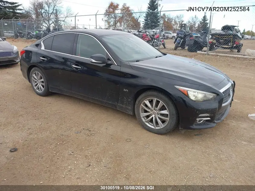 INFINITI Q50 2016, VIN JN1CV7AR2GM252584