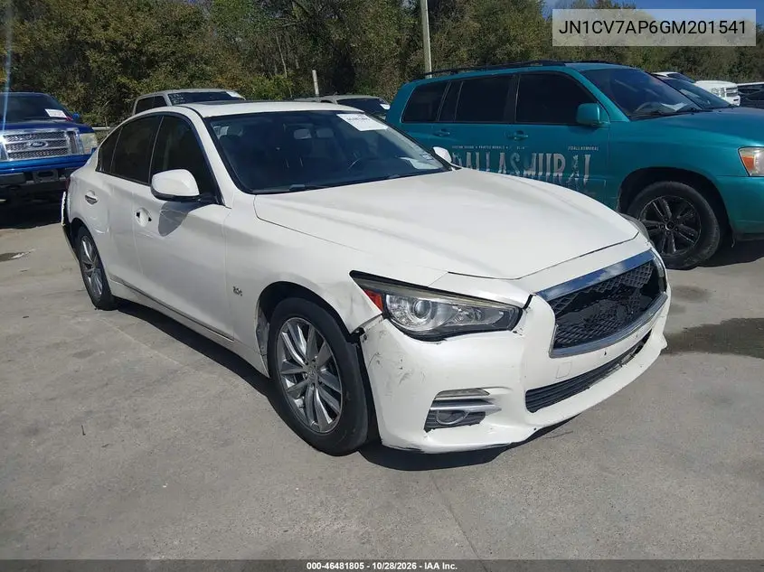 INFINITI Q50 2016, VIN JN1CV7AP6GM201541