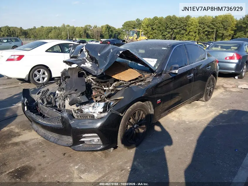 2017 INFINITI Q50 VIN JN1EV7AP8HM736929 — фото 2