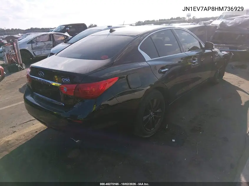 2017 INFINITI Q50 VIN JN1EV7AP8HM736929 — фото 4