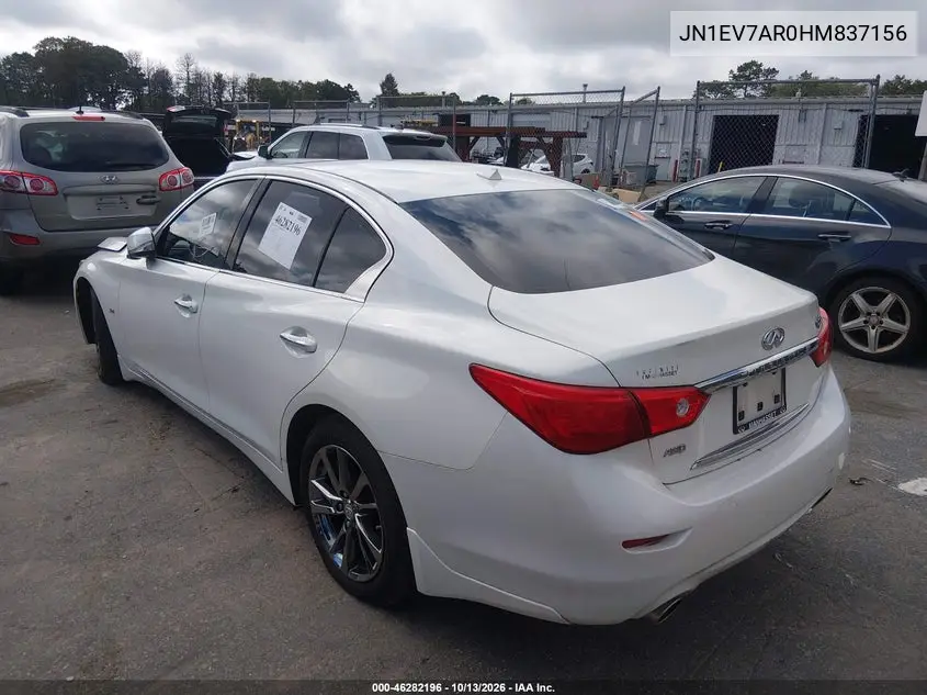 2017 INFINITI Q50 VIN JN1EV7AR0HM837156 — фото 3
