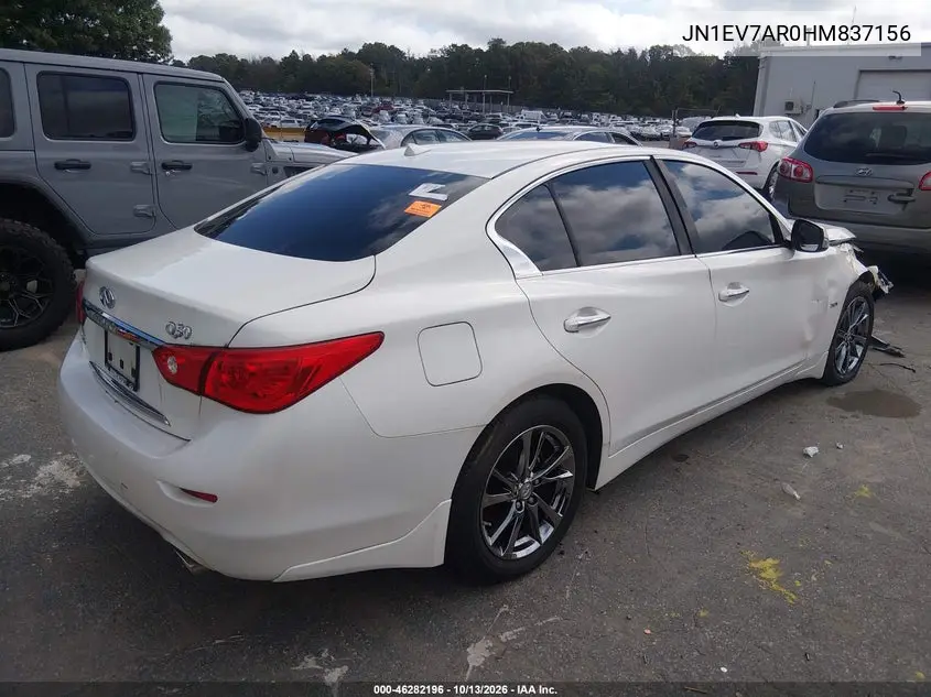 2017 INFINITI Q50 VIN JN1EV7AR0HM837156 — фото 4