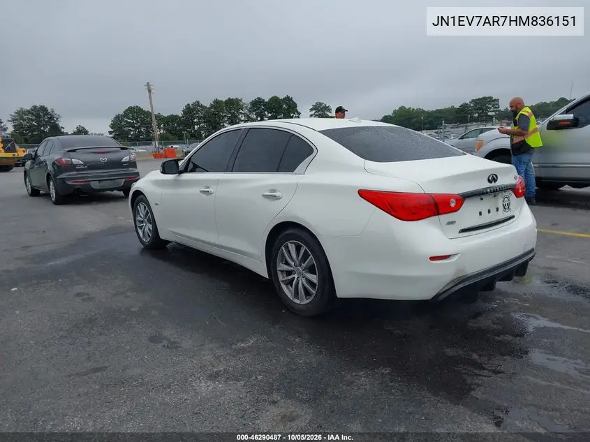 2017 INFINITI Q50 VIN JN1EV7AR7HM836151 — фото 3