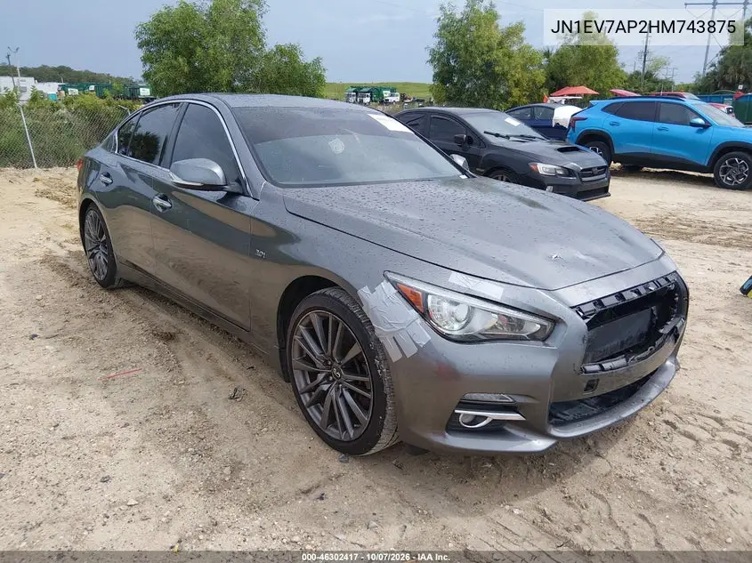 INFINITI Q50 2017, VIN JN1EV7AP2HM743875