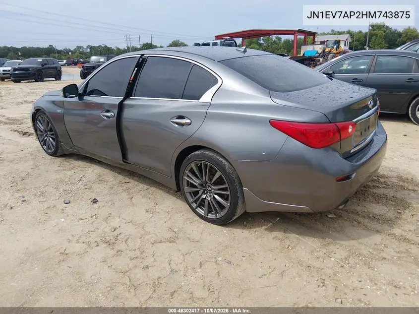 2017 INFINITI Q50 VIN JN1EV7AP2HM743875 — фото 3