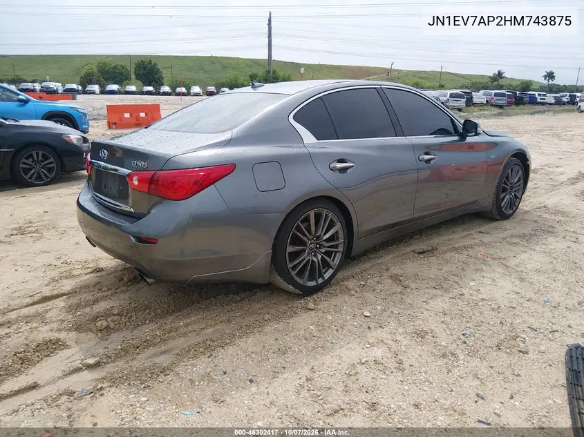 2017 INFINITI Q50 VIN JN1EV7AP2HM743875 — фото 4