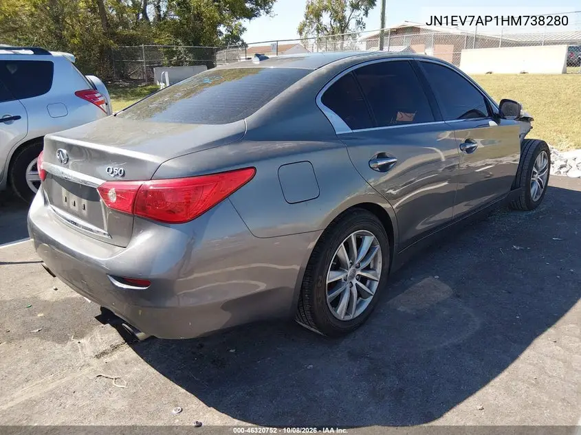 2017 INFINITI Q50 VIN JN1EV7AP1HM738280 — фото 4