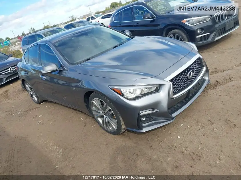 INFINITI Q50 2018, VIN JN1EV7AR2JM442238