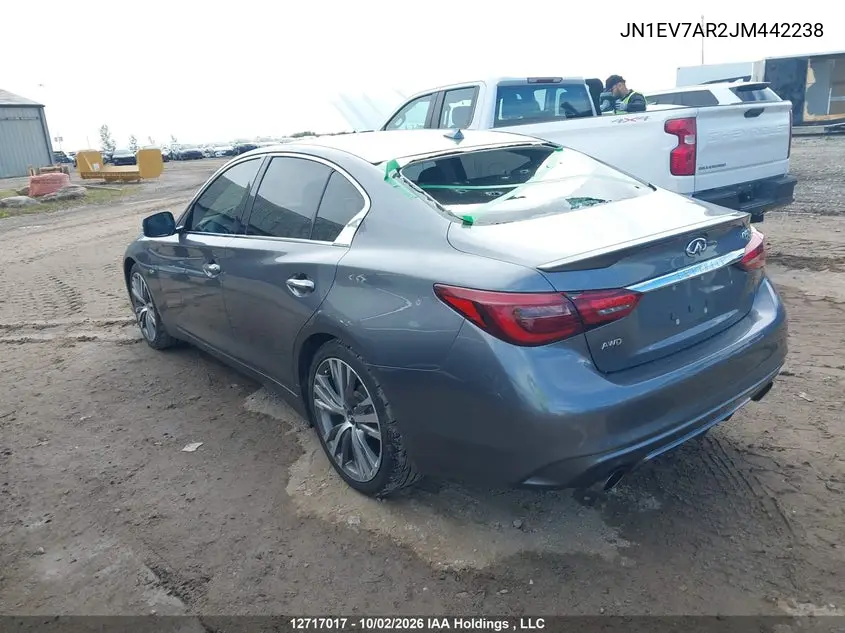2018 INFINITI Q50 VIN JN1EV7AR2JM442238 — фото 3