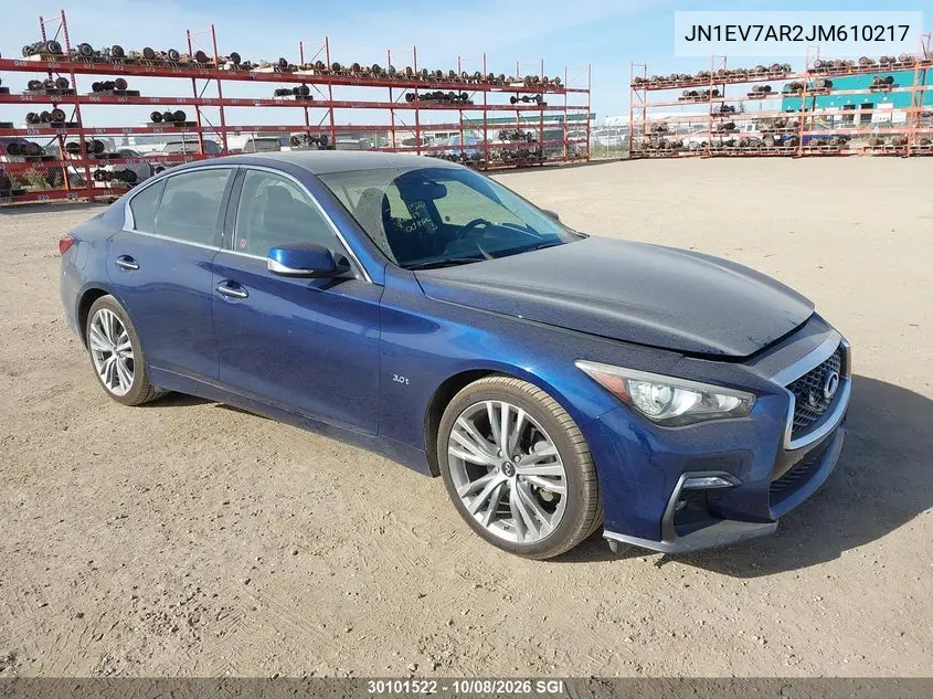 INFINITI Q50 2018, VIN JN1EV7AR2JM610217