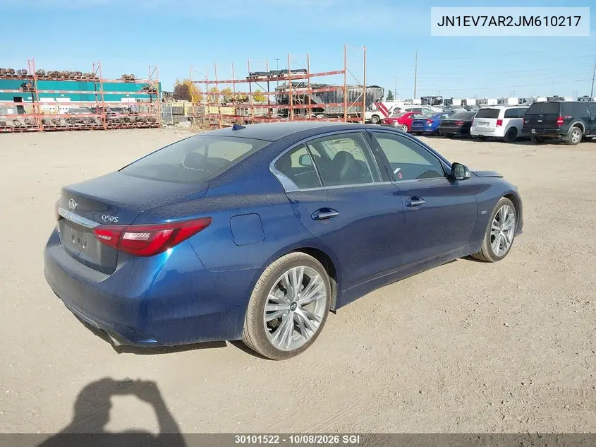 2018 INFINITI Q50 VIN JN1EV7AR2JM610217 — фото 4