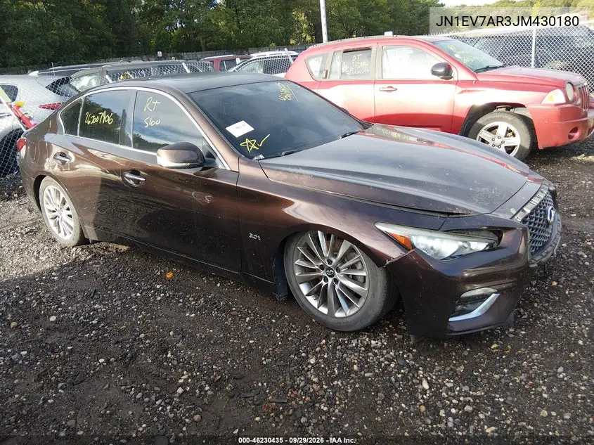 INFINITI Q50 2018, VIN JN1EV7AR3JM430180