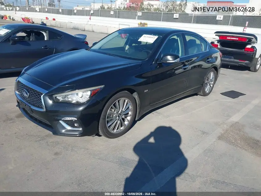 2018 INFINITI Q50 VIN JN1EV7AP0JM362628 — фото 2