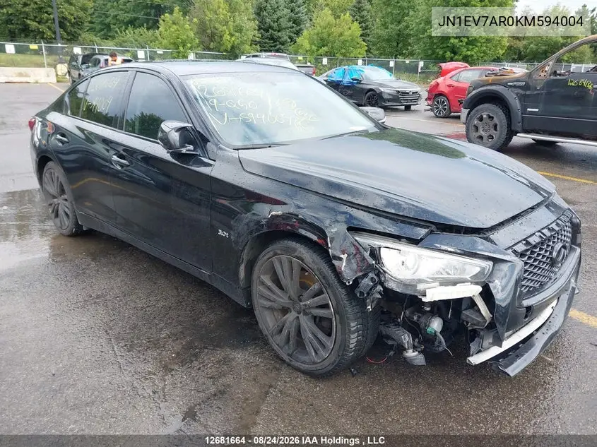 INFINITI Q50 2019, VIN JN1EV7AR0KM594004