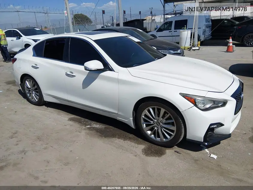 INFINITI Q50 2019, VIN JN1EV7AP8KM514978