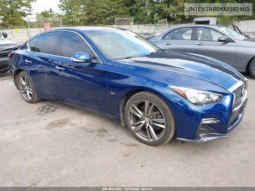 INFINITI Q50 2019, VIN JN1EV7AR0KM592463