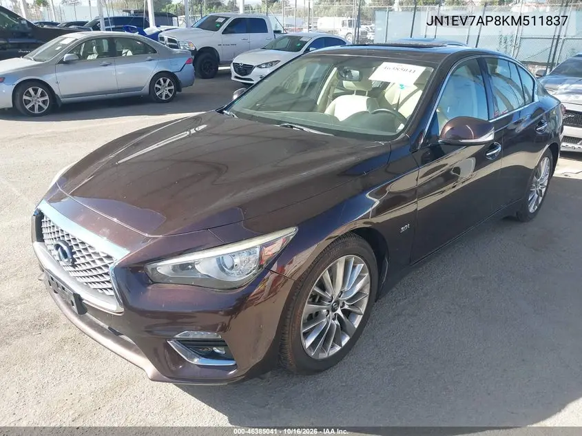2019 INFINITI Q50 VIN JN1EV7AP8KM511837 — фото 2