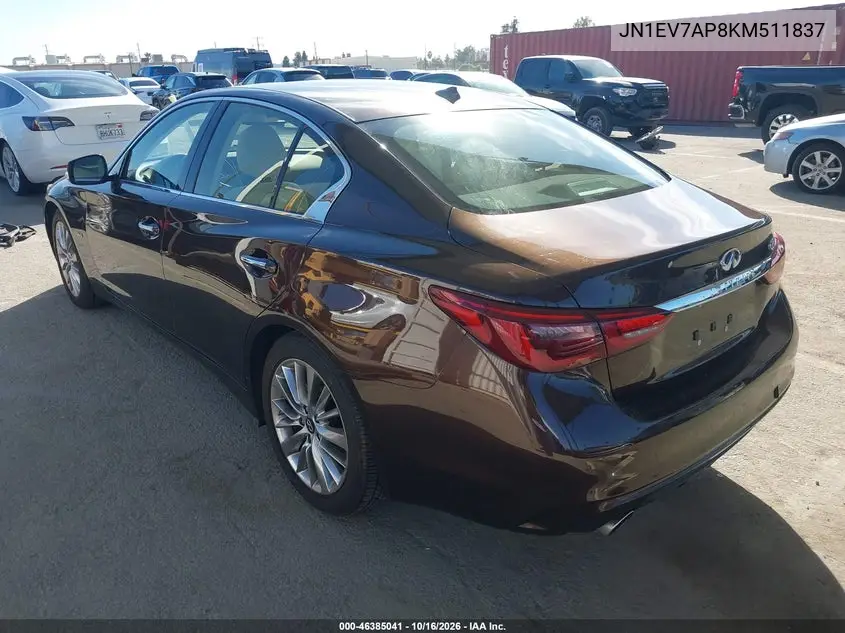 2019 INFINITI Q50 VIN JN1EV7AP8KM511837 — фото 3