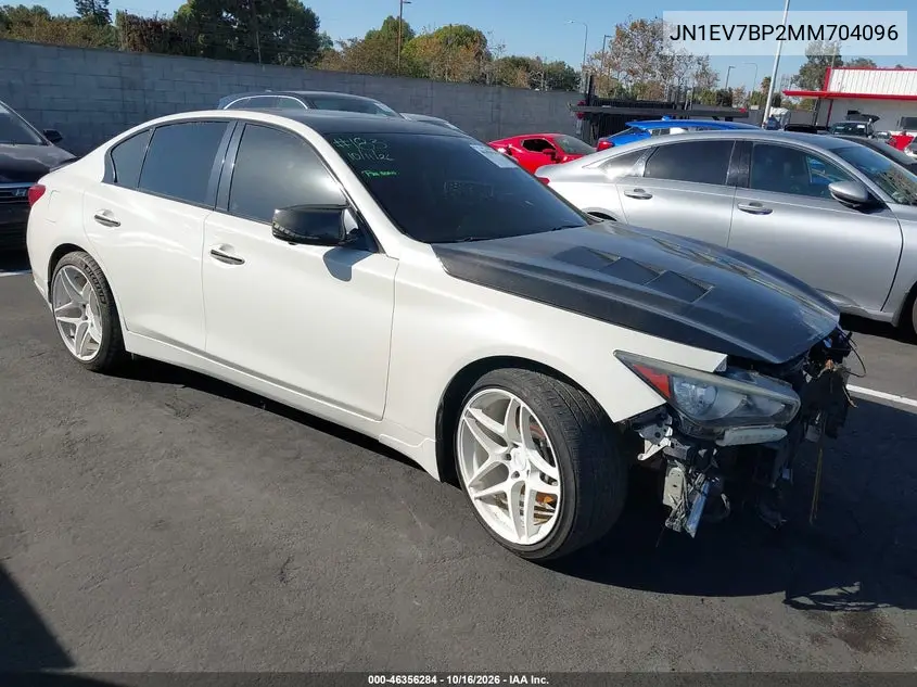 INFINITI Q50 2021, VIN JN1EV7BP2MM704096