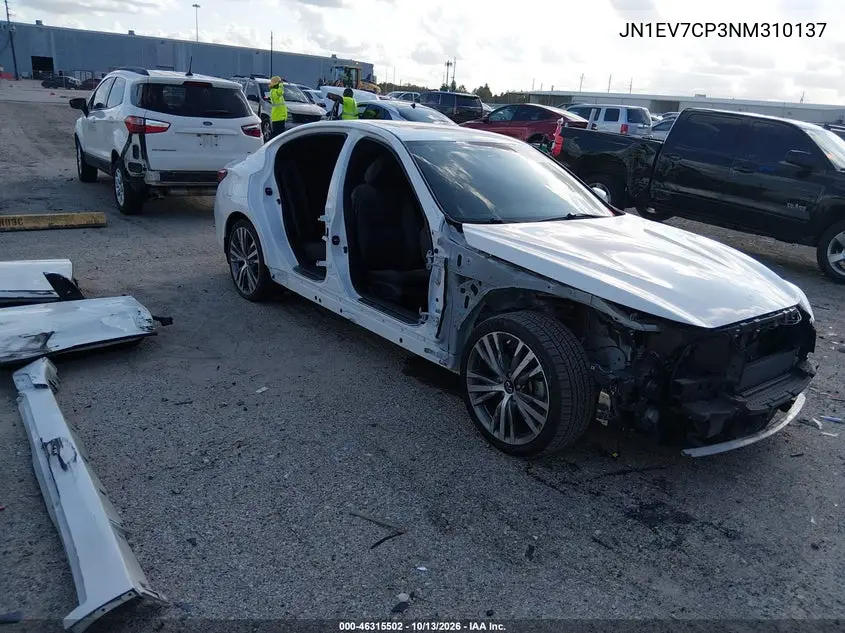 INFINITI Q50 2022, VIN JN1EV7CP3NM310137