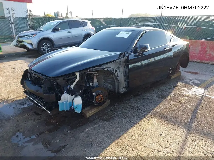 2017 INFINITI Q60 VIN JN1FV7EL0HM702222 — фото 2