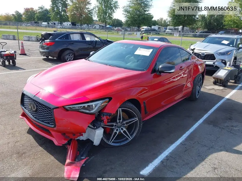 2021 INFINITI Q60 VIN JN1FV7LL8MM560635 — фото 2