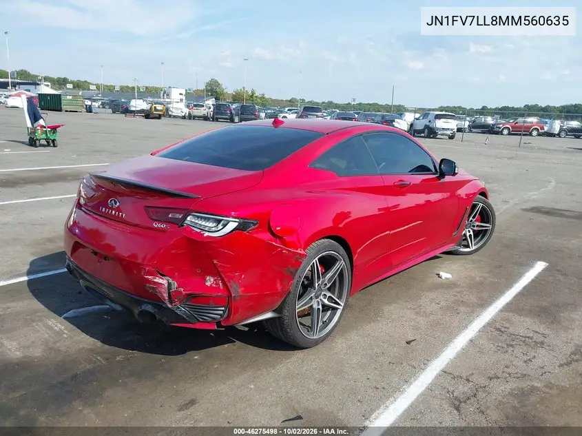 2021 INFINITI Q60 VIN JN1FV7LL8MM560635 — фото 4