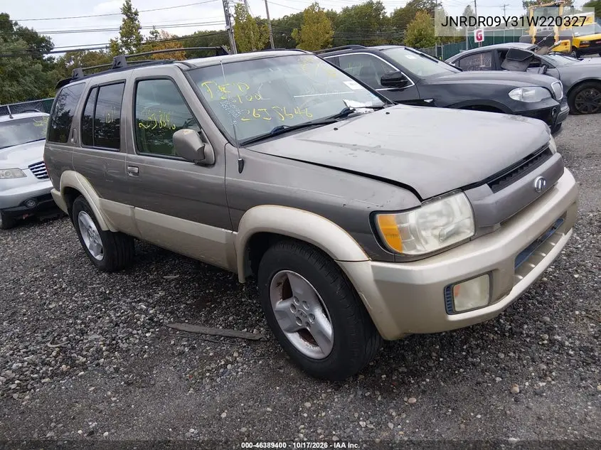 INFINITI QX4 2001, VIN JNRDR09Y31W220327