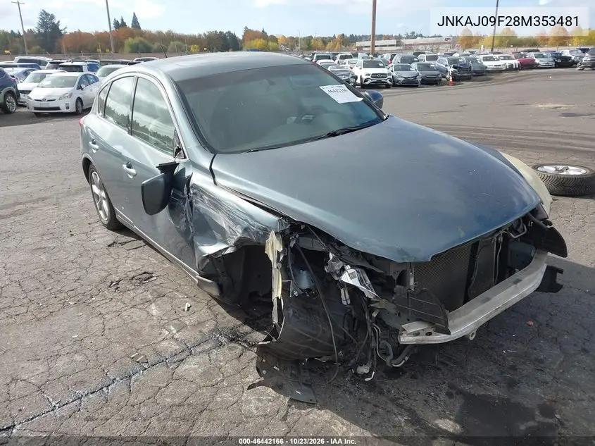 INFINITI QX50 2008, VIN JNKAJ09F28M353481
