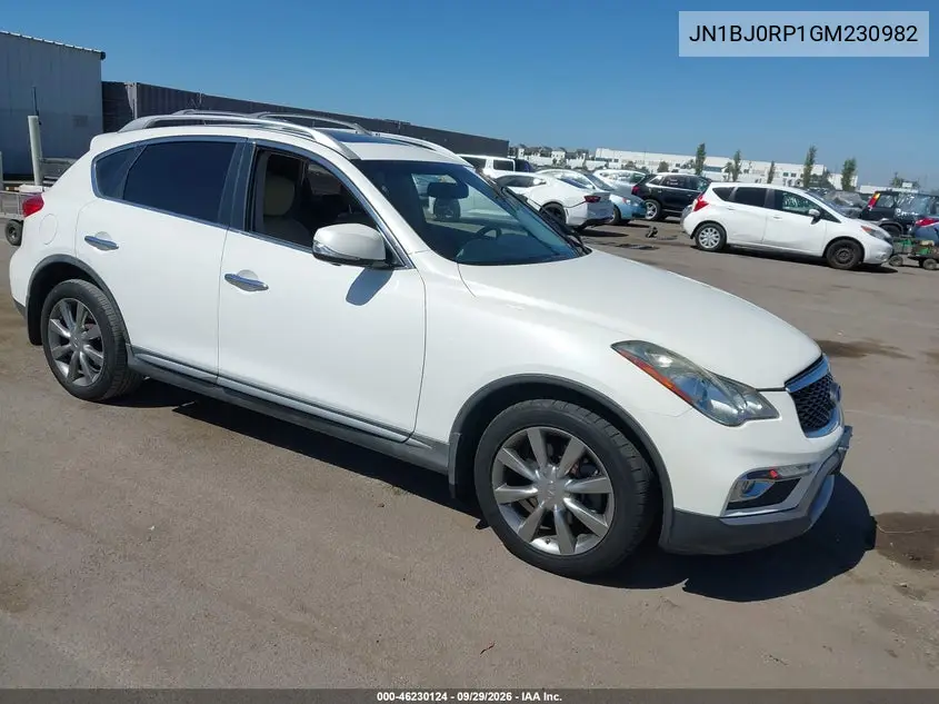 INFINITI QX50 2016, VIN JN1BJ0RP1GM230982