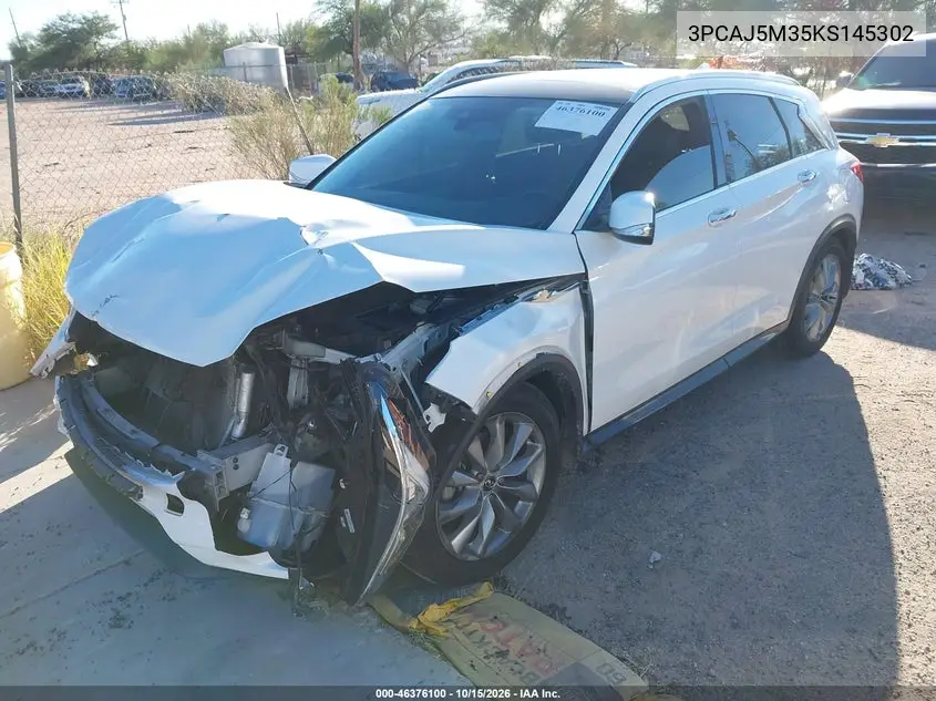 2019 INFINITI QX50 VIN 3PCAJ5M35KS145302 — фото 2