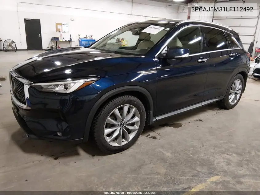 2020 INFINITI QX50 VIN 3PCAJ5M31LF112492 — фото 2