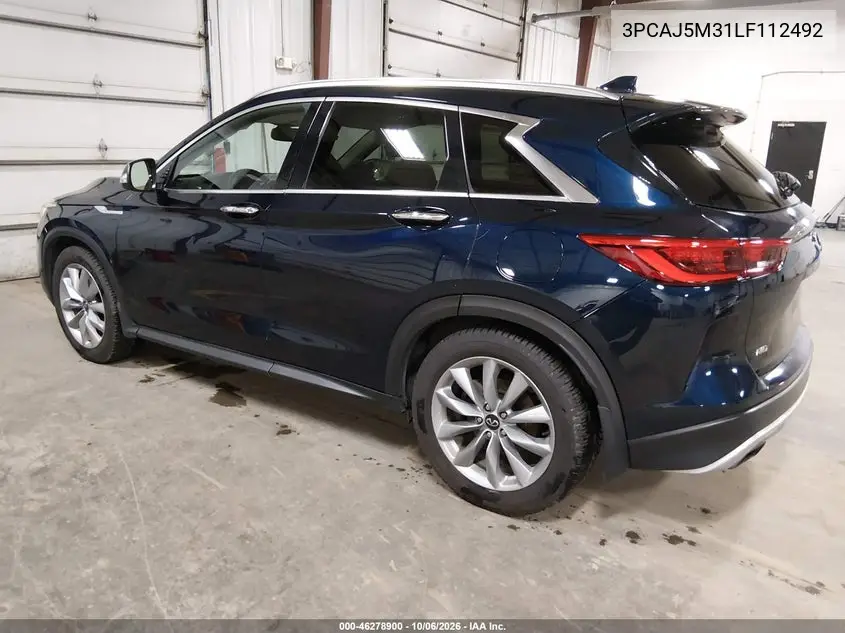 2020 INFINITI QX50 VIN 3PCAJ5M31LF112492 — фото 3
