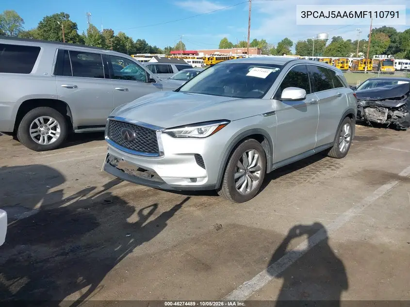 2021 INFINITI QX50 VIN 3PCAJ5AA6MF110791 — фото 2