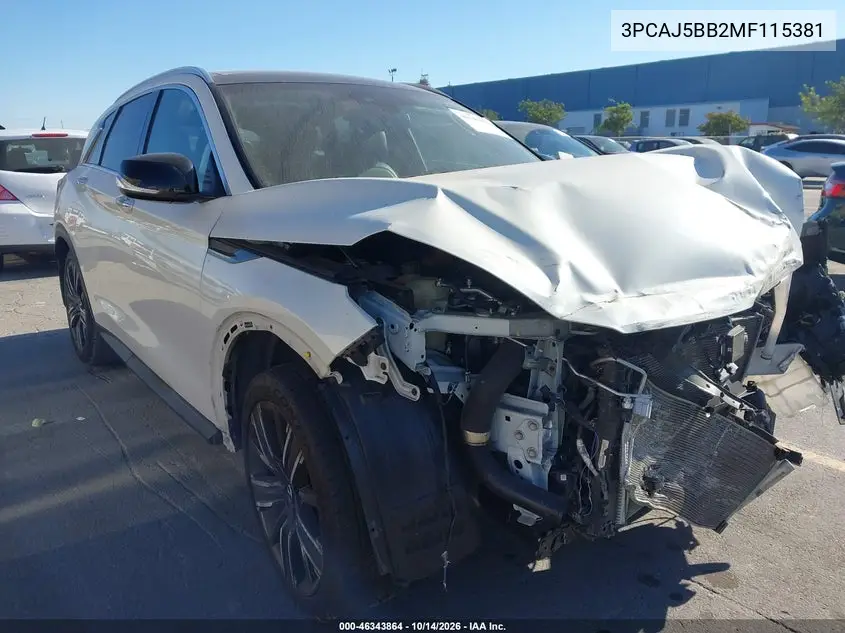 INFINITI QX50 2021, VIN 3PCAJ5BB2MF115381