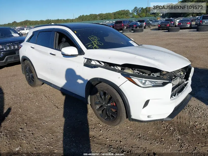 INFINITI QX50 2022, VIN 3PCAJ5BBXNF109572