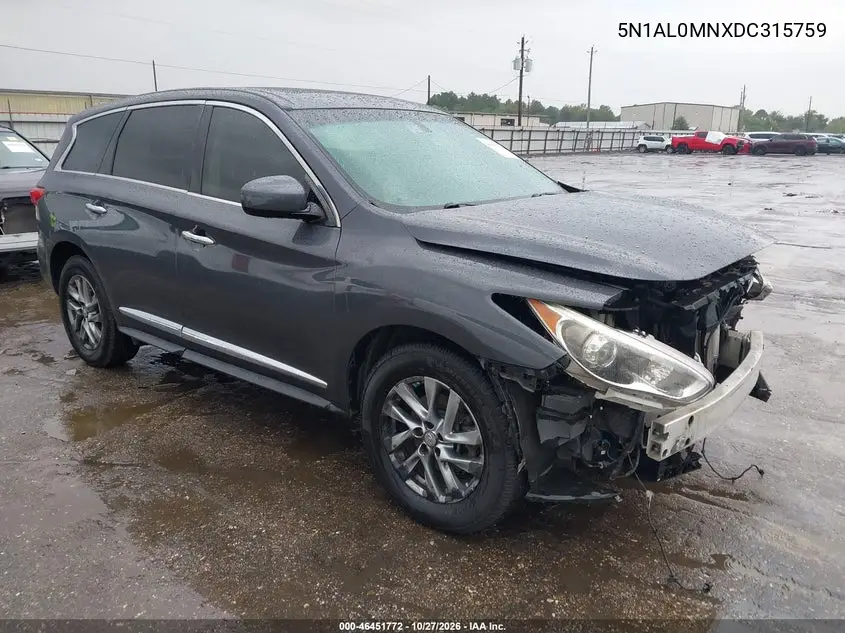 INFINITI QX60 2013, VIN 5N1AL0MNXDC315759