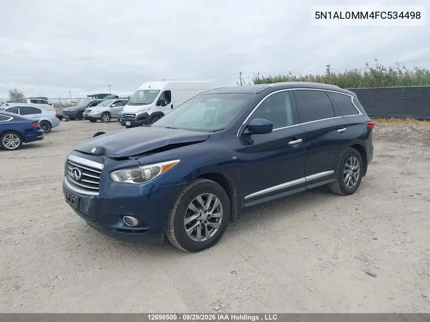 2015 INFINITI QX60 VIN 5N1AL0MM4FC534498 — фото 2