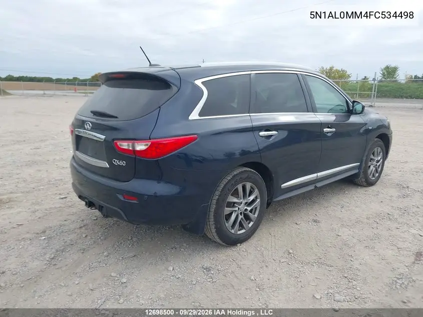 2015 INFINITI QX60 VIN 5N1AL0MM4FC534498 — фото 4