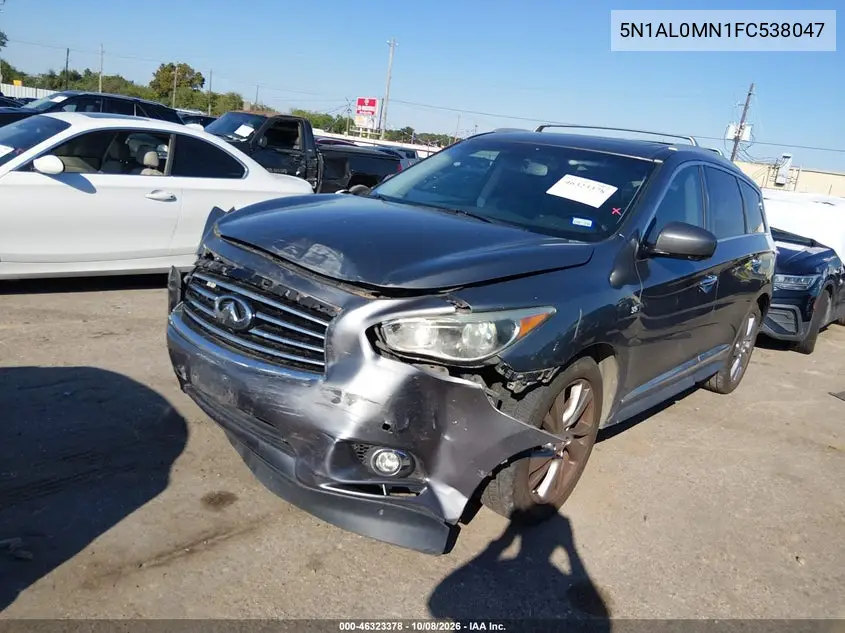 2015 INFINITI QX60 VIN 5N1AL0MN1FC538047 — фото 2