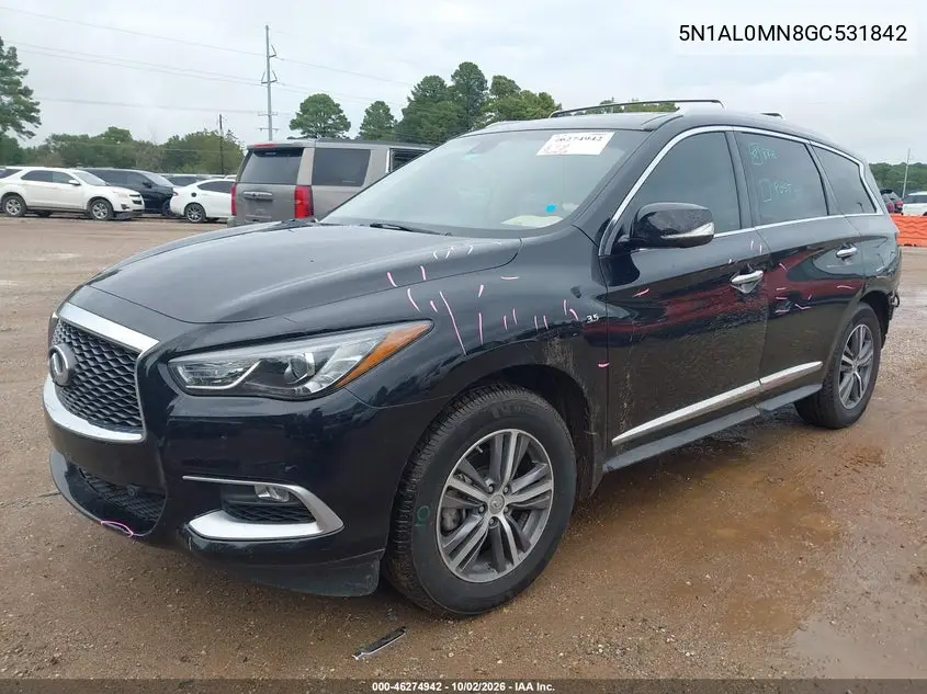 2016 INFINITI QX60 VIN 5N1AL0MN8GC531842 — фото 2