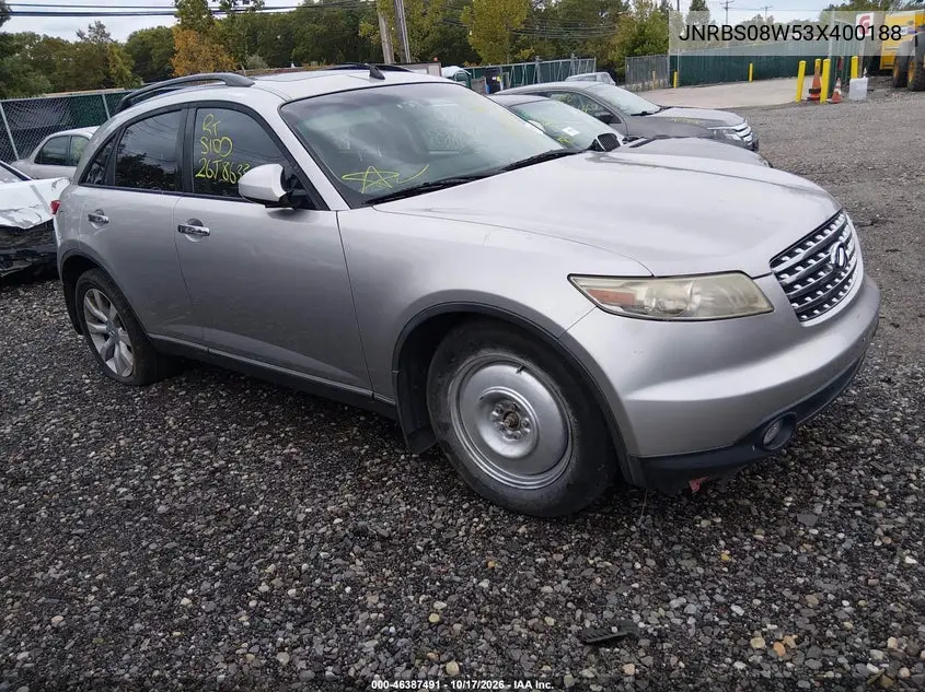 INFINITI QX70 2003, VIN JNRBS08W53X400188