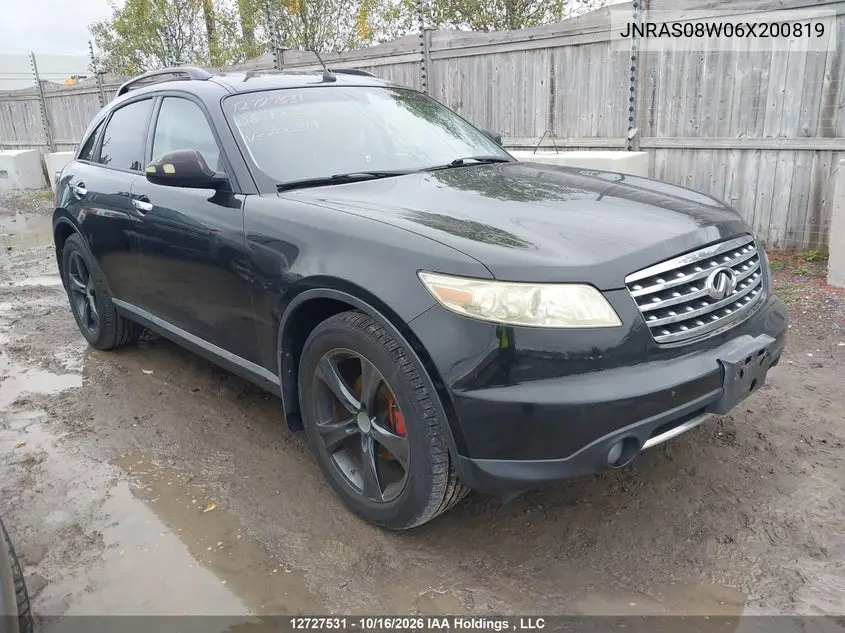 INFINITI QX70 2006, VIN JNRAS08W06X200819