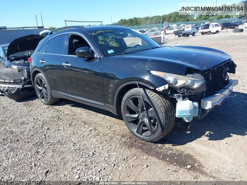 INFINITI QX70 2016, VIN JN8CS1MW6GM751154