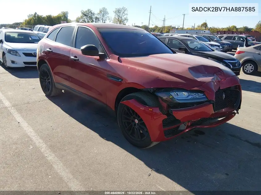 JAGUAR F-PACE 2017, VIN SADCK2BV7HA887585