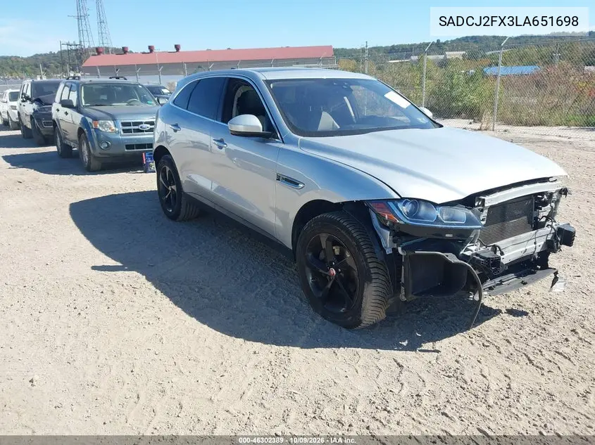 JAGUAR F-PACE 2020, VIN SADCJ2FX3LA651698